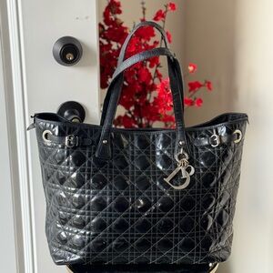 Dior Black Quilted Tote Bag